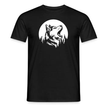 Husky de Sibérie hurlant - T-shirt homme - noir - Devant - AI Model Male 178 light (178cm)