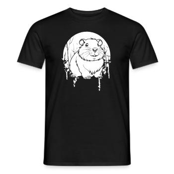 Hamster Goldhamster Moon Howling - Männer T-Shirt - Schwarz - Vorne - AI Model Male 178 light (178cm)