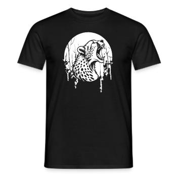 Hurlement de la lune guépard - T-shirt homme - noir - Devant - AI Model Male 178 light (178cm)