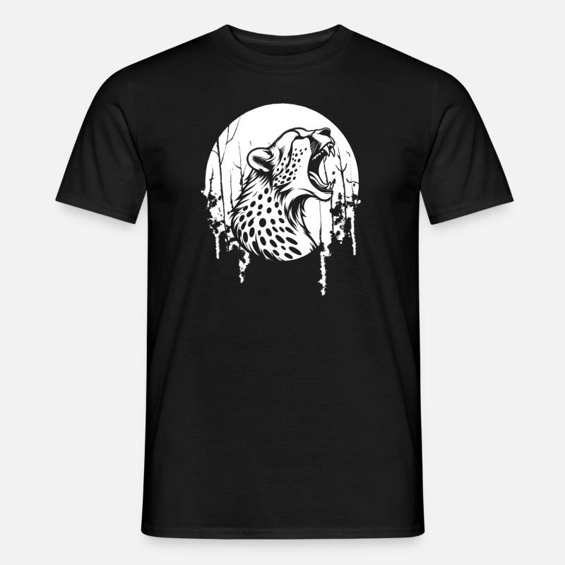 Gepard Moon Howling - Männer T-Shirt - Schwarz
