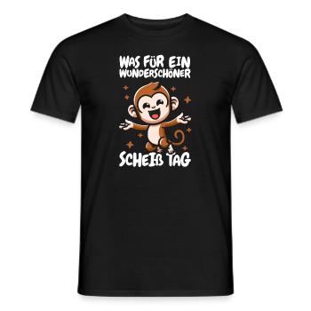 Monkey funny please keep your mouth shut - Men's T-Shirt - black - Front - AI Model Male 178 light (178cm)