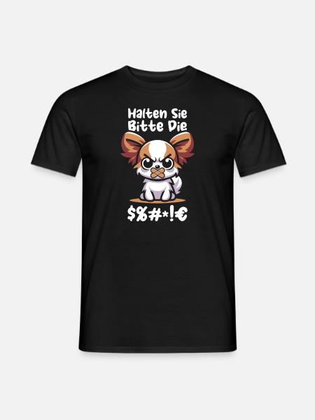 Papillon Please shut up - Men's T-Shirt - black
