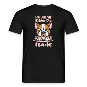 Bull Terriers, please keep your mouth shut - Men's T-Shirt - black - Front - AI Model Male 178 light (178cm)
