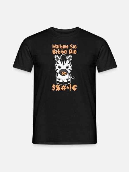Zebra please shut up - Men's T-Shirt - black