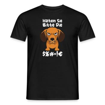 Dachshund Dachshund Please keep your mouth shut - Men's T-Shirt - black - Front - AI Model Male 178 light (178cm)