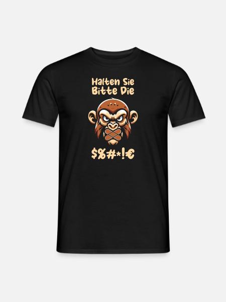 Monkey please shut up - Men's T-Shirt - black