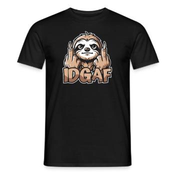 Faultier Es Ist Mir Scheißegal Idgaf - Männer T-Shirt - Schwarz - Vorne - AI Model Male 178 light (178cm)