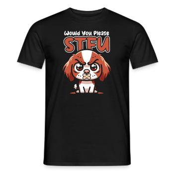 Brittany Spaniel taisez-vous s’il vous plaît taisez-vous - T-shirt homme - noir - Devant - AI Model Male 178 light (178cm)