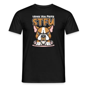 Bull Terrier, taisez-vous, s’il vous plaît, taisez-vous - T-shirt homme - noir - Devant - AI Model Male 178 light (178cm)