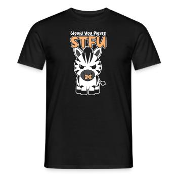 Zebra Stfu Would You Please Shut Up - Men's T-Shirt - black - Front - AI Model Male 178 light (178cm)