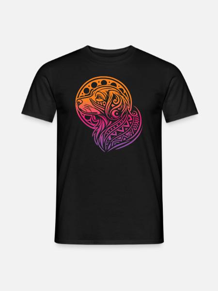 Brittany Spaniel Tribal Moon Phases - Men's T-Shirt - black