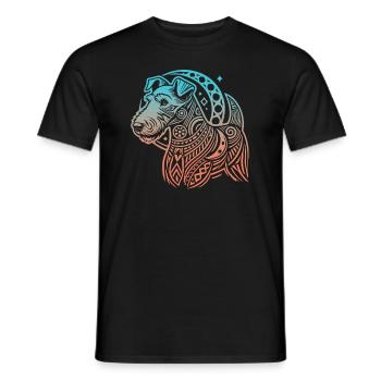 Airedale Terrier Stammes Moon Phases - Männer T-Shirt - Schwarz - Vorne - AI Model Male 178 light (178cm)