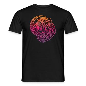 Old English Shepherd Bobtail Tribal - Men's T-Shirt - black - Front - AI Model Male 178 light (178cm)