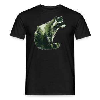 Mignon raton laveur raton laveur nature bébé raton laveur forêt - T-shirt homme - noir - Devant - AI Model Male 178 light (178cm)
