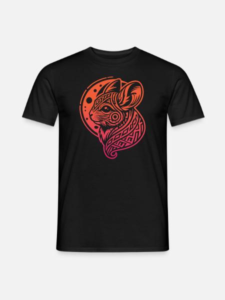 Chinchilla Tribal Moon Phases - Men's T-Shirt - black