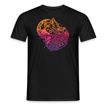 Border Collie Stammes Moon Phases - Männer T-Shirt - Schwarz - Vorne - AI Model Male 178 light (178cm)