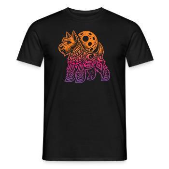 Wheaten Terrier Tribal Phases de lune - T-shirt homme - noir - Devant - AI Model Male 178 light (178cm)