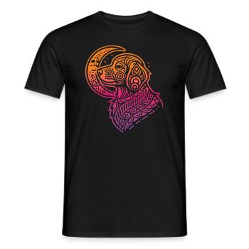 Golden Doodle Tribal Moon Phases - Men's T-Shirt - black - Front - AI Model Male 178 light (178cm)
