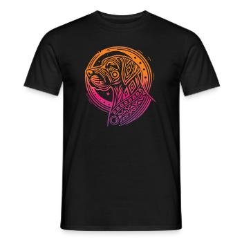 Deutsche Dogge Stammes Moon Phases - Männer T-Shirt - Schwarz - Vorne - AI Model Male 178 light (178cm)