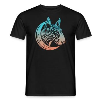 Bull Terrier Stammes Moon Phases - Männer T-Shirt - Schwarz - Vorne - AI Model Male 178 light (178cm)