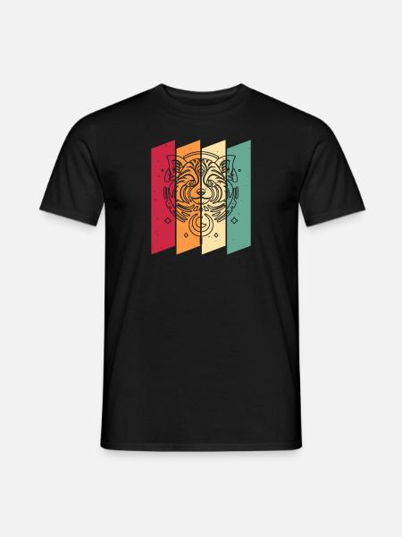 Red Panda Tribal Moon Phases - Men's T-Shirt - black