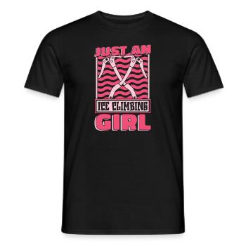 Eisklettern juste une fille d’escalade sur glace - T-shirt homme - noir - Devant - AI Model Male 178 light (178cm)