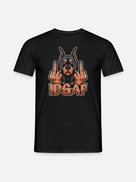 Doberman Idgaf - Men's T-Shirt - black