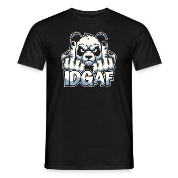 Großer Panda Pandabär Idgaf - Männer T-Shirt - Schwarz - Vorne - AI Model Male 178 light (178cm)