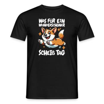 Corgi Beautiful Day - Men's T-Shirt - black - Front - AI Model Male 178 light (178cm)