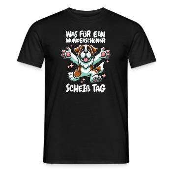 Saint Bernard Beautiful Day - Men's T-Shirt - black - Front - AI Model Male 178 light (178cm)