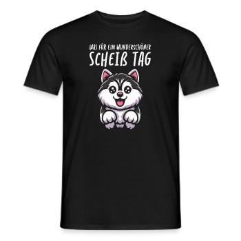 Husky de Sibérie Belle Journée - T-shirt homme - noir - Devant - AI Model Male 178 light (178cm)