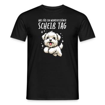 Wheaten Terrier Belle journée - T-shirt homme - noir - Devant - AI Model Male 178 light (178cm)