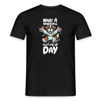 St. Bernard Fucked Up Day - Men's T-Shirt - black - Front - AI Model Male 178 light (178cm)