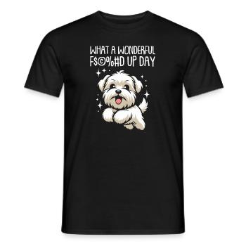Wheaten Terrier Fucked Up Day - T-shirt homme - noir - Devant - AI Model Male 178 light (178cm)