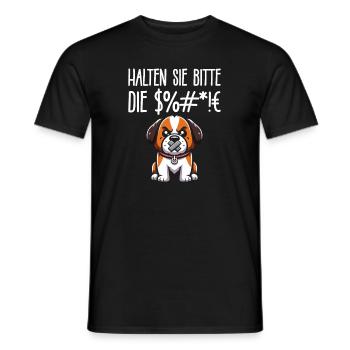 Bernhardiner Halten Sie Bitte Die Fresse - Männer T-Shirt - Schwarz - Vorne - AI Model Male 178 light (178cm)