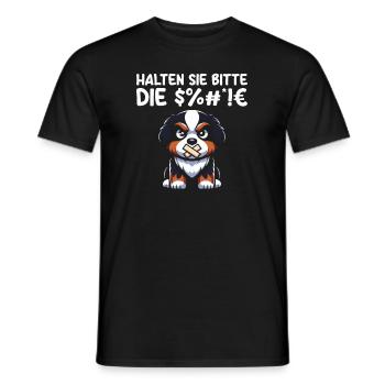 Bernese Mountain Dog Please shut up - Men's T-Shirt - black - Front - AI Model Male 178 light (178cm)