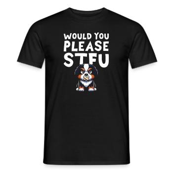 Bouvier bernois taisez-vous s’il vous plaît taisez-vous - T-shirt homme - noir - Devant - AI Model Male 178 light (178cm)