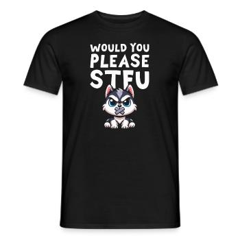 Siberian Husky Stfu Would You Please Shut Up - Men's T-Shirt - black - Front - AI Model Male 178 light (178cm)