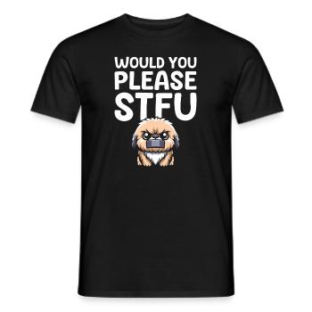 Pekingese Stfu Would You Please Shut Up - Men's T-Shirt - black - Front - AI Model Male 178 light (178cm)
