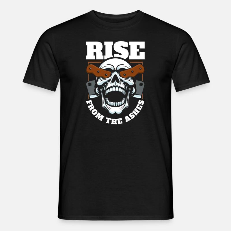 Fleischer Metzger Schlachter Schädel - Männer T-Shirt - Schwarz