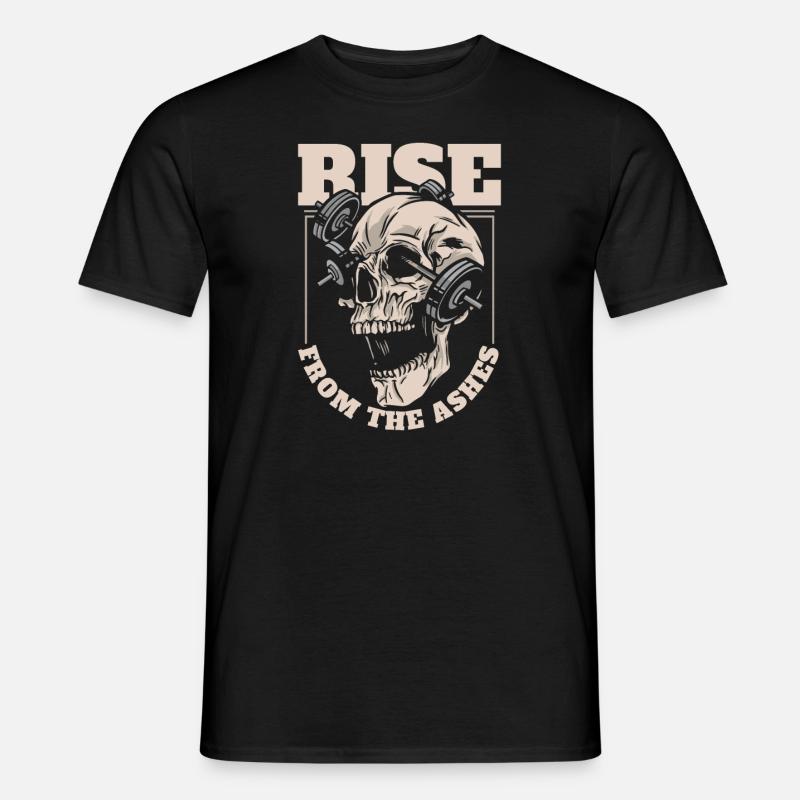 vægtløftning vægtløftning kranium - Mænd T-shirt - sort