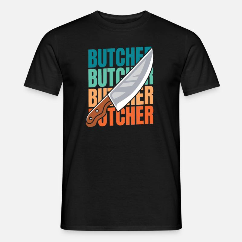 Fleischer Metzger Schlachter - Männer T-Shirt - Schwarz