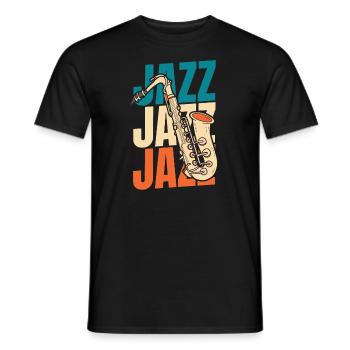 Musique jazz - T-shirt homme - noir - Devant - AI Model Male 178 light (178cm)