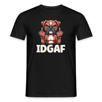 Boxer Chien Boxer Boxer Allemand Idgaf - T-shirt homme - noir - Devant - AI Model Male 178 light (178cm)