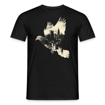 pigeon pigeon bird pigeon fancier flying - Men's T-Shirt - black - Front - AI Model Male 178 light (178cm)