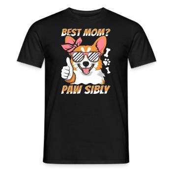 Corgi Mutter Best Mom Pawsibly - Men's T-Shirt - black - Front - AI Model Male 178 light (178cm)