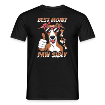 Greyhound Greyhound Mother Best Mom Pawsibly - Men's T-Shirt - black - Front - AI Model Male 178 light (178cm)