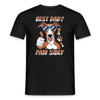 Greyhound Windhund Vater Best Dad Pawsibly - Männer T-Shirt - Schwarz - Vorne - AI Model Male 178 light (178cm)