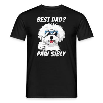 Bichon Frize Father Best Dad Pawsibly - Men's T-Shirt - black - Front - AI Model Male 178 light (178cm)