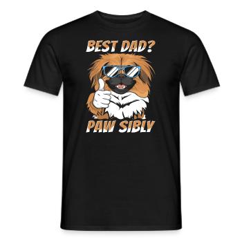 Père pékinois Meilleur papa Pawsibly - T-shirt homme - noir - Devant - AI Model Male 178 light (178cm)
